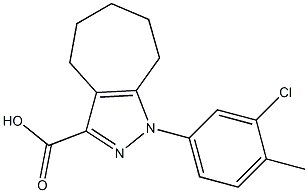 1-(3-chloro-4-methylphenyl)-1,4,5,6,7,8-hexahydrocyclohepta[c]pyrazole-3-carboxylic acid 化学構造式