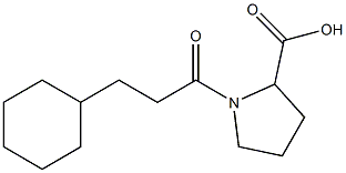 1-(3-cyclohexylpropanoyl)pyrrolidine-2-carboxylic acid 结构式