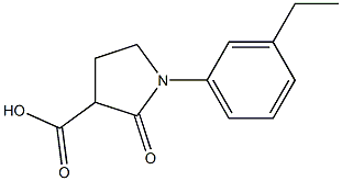 1-(3-ethylphenyl)-2-oxopyrrolidine-3-carboxylic acid 化学構造式