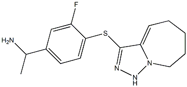1-(3-fluoro-4-{5H,6H,7H,8H,9H-[1,2,4]triazolo[3,4-a]azepin-3-ylsulfanyl}phenyl)ethan-1-amine 化学構造式
