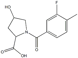 1-(3-fluoro-4-methylbenzoyl)-4-hydroxypyrrolidine-2-carboxylic acid 化学構造式