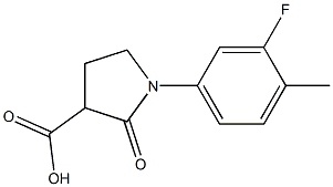 1-(3-fluoro-4-methylphenyl)-2-oxopyrrolidine-3-carboxylic acid Struktur
