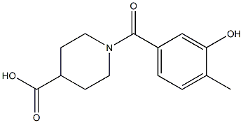 1-(3-hydroxy-4-methylbenzoyl)piperidine-4-carboxylic acid,,结构式