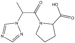 1-[2-(1H-1,2,4-triazol-1-yl)propanoyl]pyrrolidine-2-carboxylic acid Struktur
