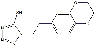 1-[2-(2,3-dihydro-1,4-benzodioxin-6-yl)ethyl]-1H-1,2,3,4-tetrazole-5-thiol 化学構造式