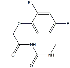 1-[2-(2-bromo-4-fluorophenoxy)propanoyl]-3-methylurea,,结构式