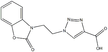 1-[2-(2-oxo-2,3-dihydro-1,3-benzoxazol-3-yl)ethyl]-1H-1,2,3-triazole-4-carboxylic acid 化学構造式