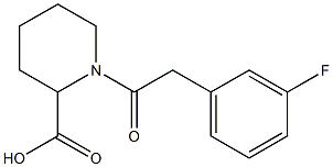 1-[2-(3-fluorophenyl)acetyl]piperidine-2-carboxylic acid,,结构式