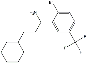 1-[2-bromo-5-(trifluoromethyl)phenyl]-3-cyclohexylpropan-1-amine,,结构式