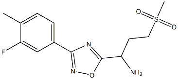 1-[3-(3-fluoro-4-methylphenyl)-1,2,4-oxadiazol-5-yl]-3-methanesulfonylpropan-1-amine Structure