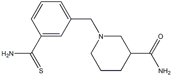 1-[3-(aminocarbonothioyl)benzyl]piperidine-3-carboxamide 化学構造式