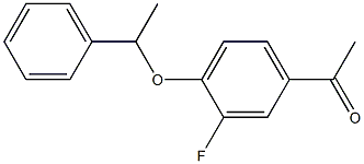 1-[3-fluoro-4-(1-phenylethoxy)phenyl]ethan-1-one 化学構造式