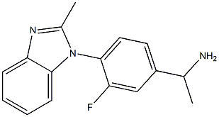 1-[3-fluoro-4-(2-methyl-1H-1,3-benzodiazol-1-yl)phenyl]ethan-1-amine 化学構造式