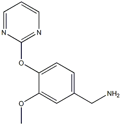 1-[3-methoxy-4-(pyrimidin-2-yloxy)phenyl]methanamine Struktur