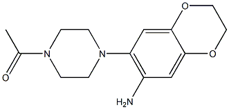 1-[4-(7-amino-2,3-dihydro-1,4-benzodioxin-6-yl)piperazin-1-yl]ethan-1-one,,结构式