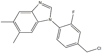 1-[4-(chloromethyl)-2-fluorophenyl]-5,6-dimethyl-1H-1,3-benzodiazole|