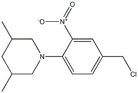 1-[4-(chloromethyl)-2-nitrophenyl]-3,5-dimethylpiperidine,,结构式