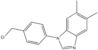 1-[4-(chloromethyl)phenyl]-5,6-dimethyl-1H-1,3-benzodiazole,,结构式