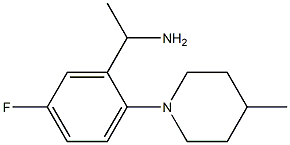 1-[5-fluoro-2-(4-methylpiperidin-1-yl)phenyl]ethan-1-amine,,结构式