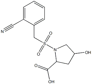 1-{[(2-cyanophenyl)methane]sulfonyl}-4-hydroxypyrrolidine-2-carboxylic acid 结构式