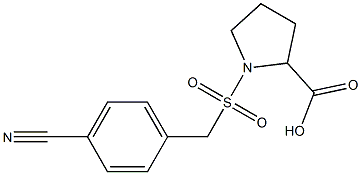 1-{[(4-cyanophenyl)methane]sulfonyl}pyrrolidine-2-carboxylic acid,,结构式