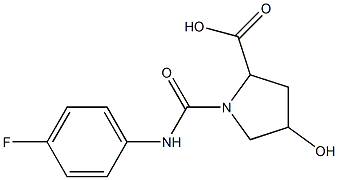 1-{[(4-fluorophenyl)amino]carbonyl}-4-hydroxypyrrolidine-2-carboxylic acid 结构式