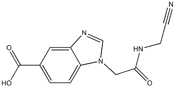 1-{[(cyanomethyl)carbamoyl]methyl}-1H-1,3-benzodiazole-5-carboxylic acid 结构式