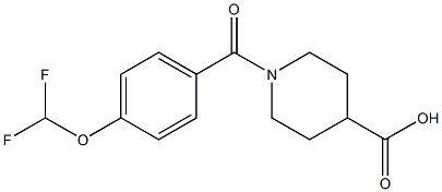 1-{[4-(difluoromethoxy)phenyl]carbonyl}piperidine-4-carboxylic acid,,结构式