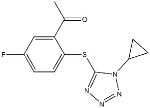 1-{2-[(1-cyclopropyl-1H-1,2,3,4-tetrazol-5-yl)sulfanyl]-5-fluorophenyl}ethan-1-one,,结构式