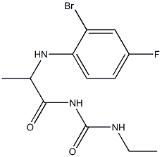 1-{2-[(2-bromo-4-fluorophenyl)amino]propanoyl}-3-ethylurea 化学構造式