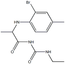 1-{2-[(2-bromo-4-methylphenyl)amino]propanoyl}-3-ethylurea 结构式