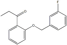 1-{2-[(3-fluorophenyl)methoxy]phenyl}propan-1-one Struktur