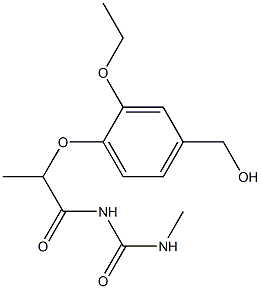 1-{2-[2-ethoxy-4-(hydroxymethyl)phenoxy]propanoyl}-3-methylurea Struktur