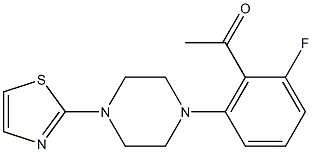 1-{2-fluoro-6-[4-(1,3-thiazol-2-yl)piperazin-1-yl]phenyl}ethan-1-one 化学構造式