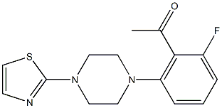 1-{2-fluoro-6-[4-(1,3-thiazol-2-yl)piperazin-1-yl]phenyl}ethan-1-one,,结构式