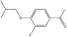 1-{3-fluoro-4-[(2-methylpropyl)sulfanyl]phenyl}ethan-1-one,,结构式