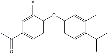 1-{3-fluoro-4-[3-methyl-4-(propan-2-yl)phenoxy]phenyl}ethan-1-one 结构式