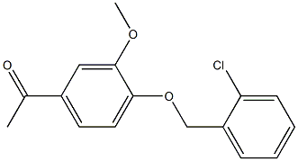 1-{4-[(2-chlorophenyl)methoxy]-3-methoxyphenyl}ethan-1-one,,结构式