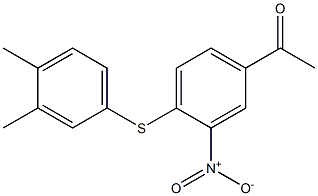 1-{4-[(3,4-dimethylphenyl)sulfanyl]-3-nitrophenyl}ethan-1-one,,结构式