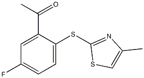 1-{5-fluoro-2-[(4-methyl-1,3-thiazol-2-yl)sulfanyl]phenyl}ethan-1-one Struktur