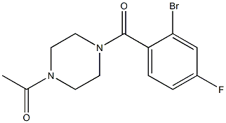 1-acetyl-4-(2-bromo-4-fluorobenzoyl)piperazine Struktur