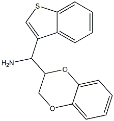 1-benzothiophen-3-yl(2,3-dihydro-1,4-benzodioxin-2-yl)methanamine,,结构式