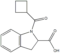 1-cyclobutanecarbonyl-2,3-dihydro-1H-indole-2-carboxylic acid,,结构式