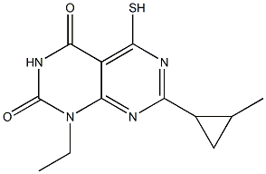 1-ethyl-5-mercapto-7-(2-methylcyclopropyl)pyrimido[4,5-d]pyrimidine-2,4(1H,3H)-dione Structure