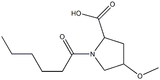 1-hexanoyl-4-methoxypyrrolidine-2-carboxylic acid Structure