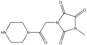 1-methyl-3-[2-oxo-2-(piperazin-1-yl)ethyl]imidazolidine-2,4,5-trione,,结构式