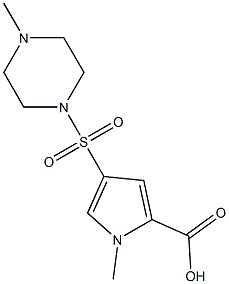 1-methyl-4-[(4-methylpiperazin-1-yl)sulfonyl]-1H-pyrrole-2-carboxylic acid,,结构式