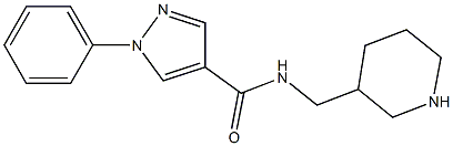 1-phenyl-N-(piperidin-3-ylmethyl)-1H-pyrazole-4-carboxamide 化学構造式