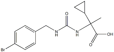 2-({[(4-bromophenyl)methyl]carbamoyl}amino)-2-cyclopropylpropanoic acid 化学構造式