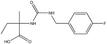 2-({[(4-fluorobenzyl)amino]carbonyl}amino)-2-methylbutanoic acid 化学構造式